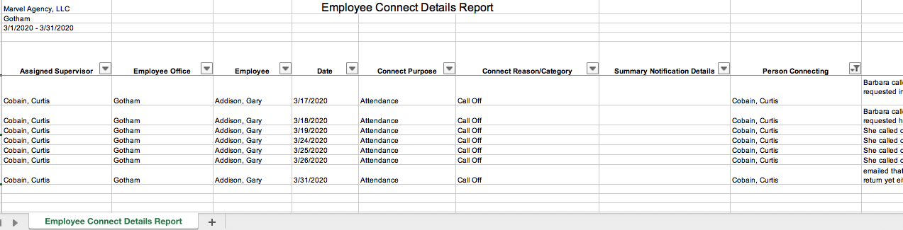 Employee Connect Details
