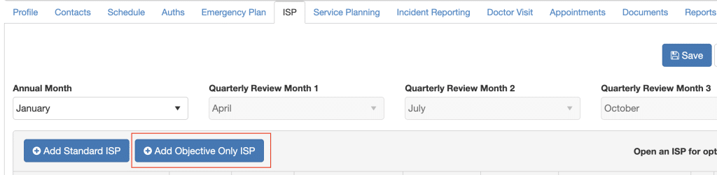 ISP Objective only setup