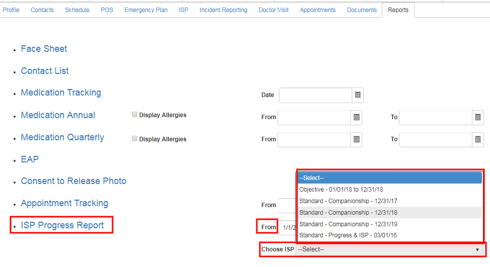 ISP print progress report
