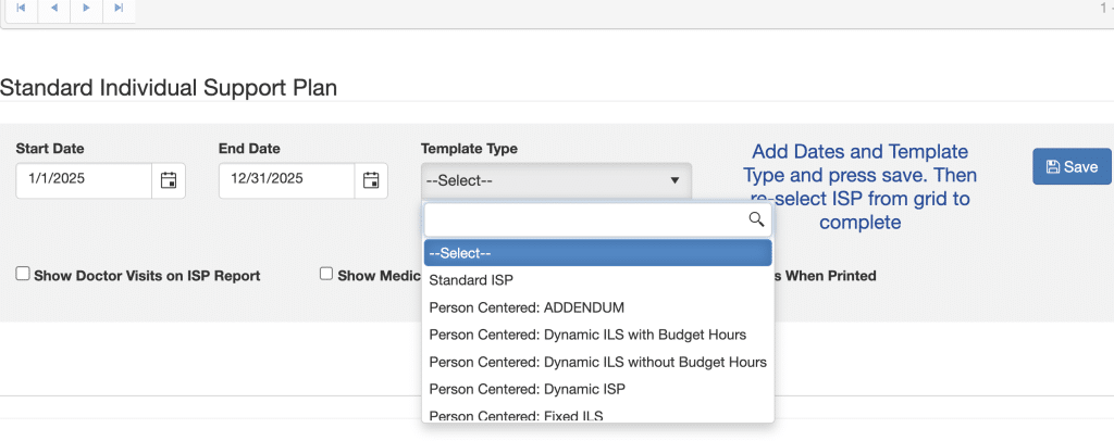 Person Centered ISP creation