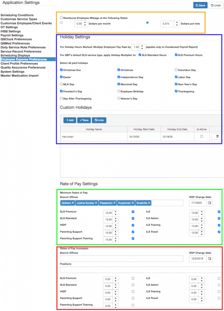 QSP Employee Expense Preferences