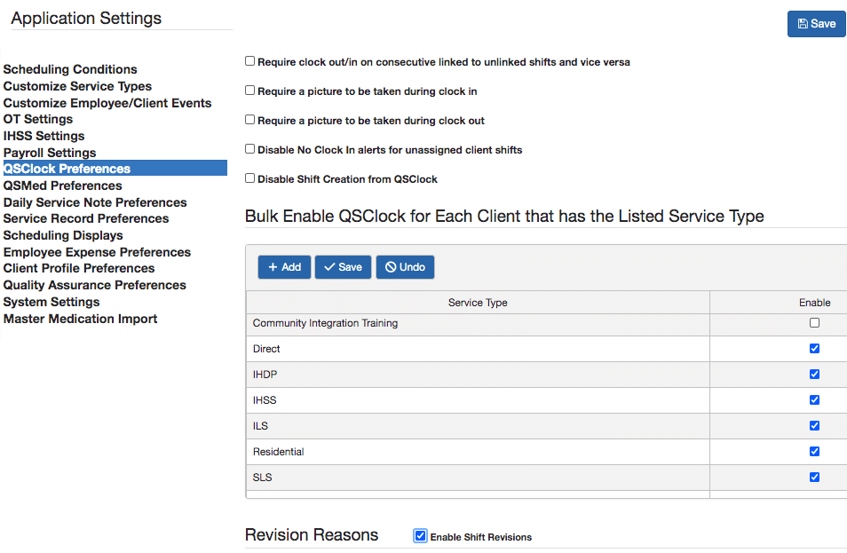 QSP clock preferences QSClock