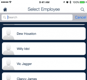 employee search in QSP mobile