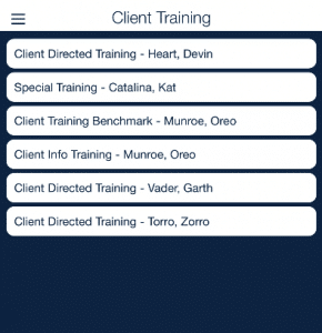 client training list