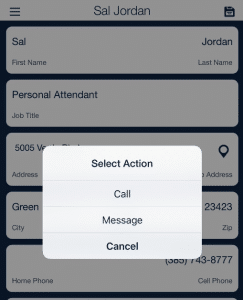 call text message employee using QSP Mobile