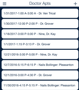 mobile client doctor appointment tracking