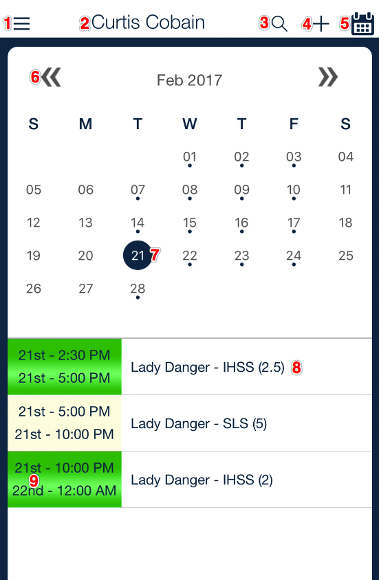 Schedule overview qsp mobile app