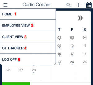employee schedule menu options_qsp mobile app