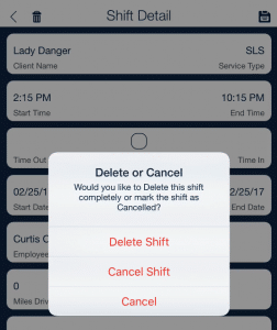 delete or cancel scheduled shift_qsp mobile app