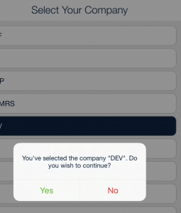 confirm company code - qsp mobile app