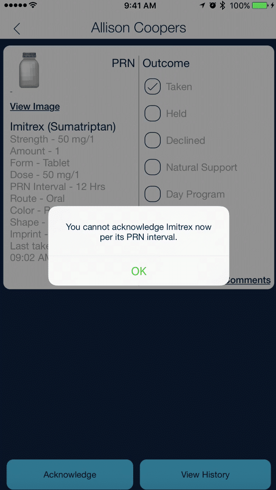 PRN interval_qsp medication tracking app