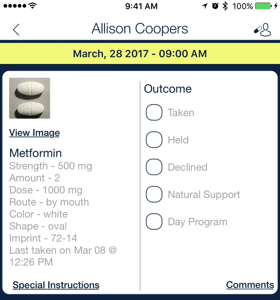 administering morning medication_qsp medication tracking app