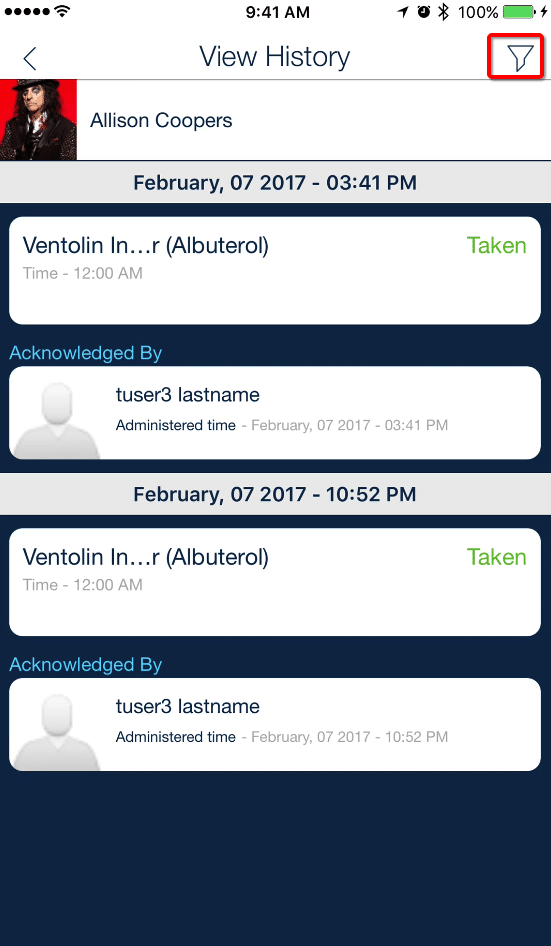 Medication history filter_qsp medication tracking app