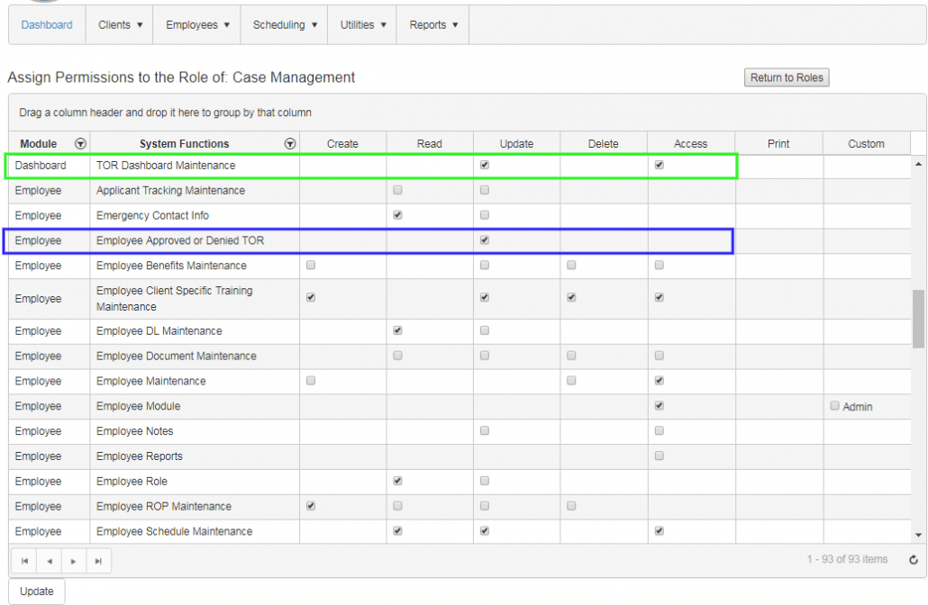TOR security permissions part 1