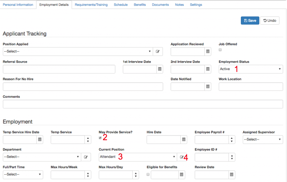 QSP employee scheduling setup