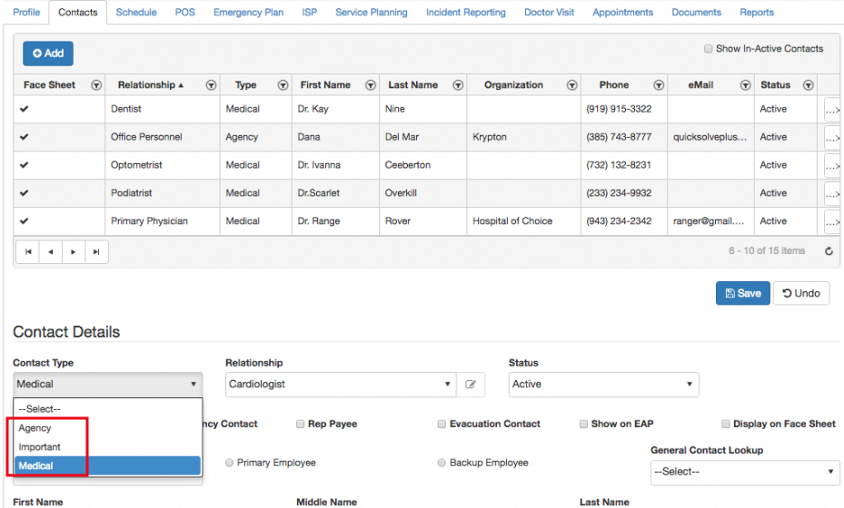 adding client contacts in QSP