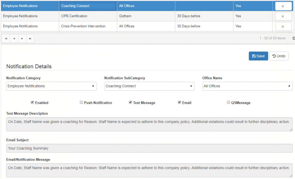 employee coaching connect notification
