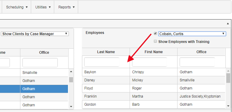 show employees by supervisor in schedule